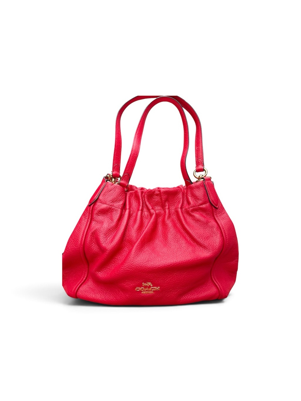 Coach red Maya pebbled leather shoulder bag. C1454 perfect condition